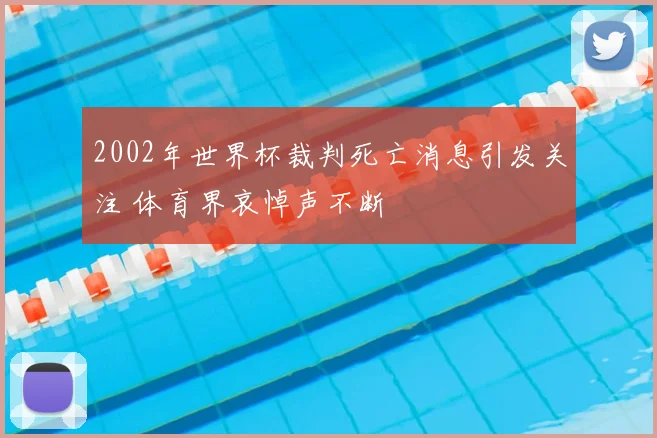 2002年世界杯裁判死亡消息引发关注 体育界哀悼声不断